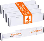 Lifewit 4 Pack 2.36" High Drawer Dividers 28-43.5cm/11-17" Adjustable Drawer Organizer for Clothes/Utensils, Expandable Drawe