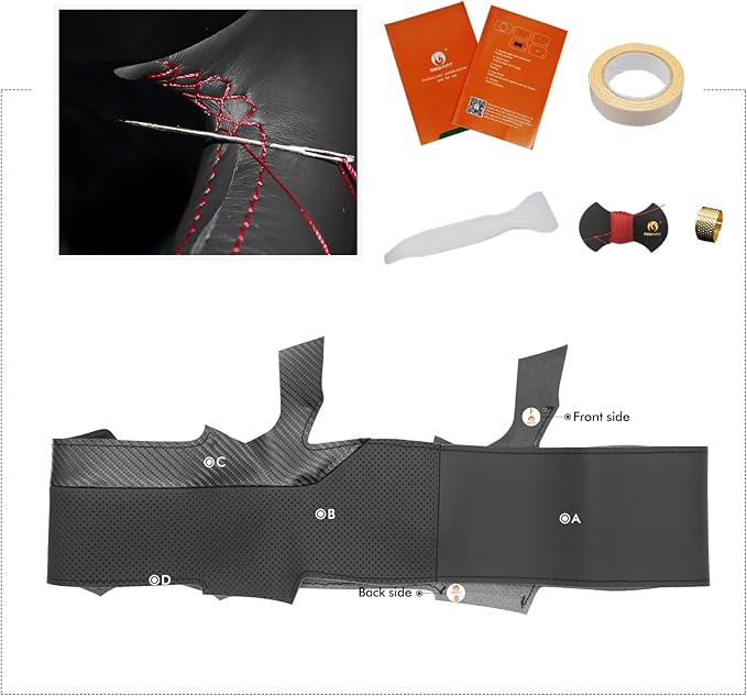 MEWANT Hand Sewn Steering Wheel Cover for Toyota Camry 2018-2019/Toyota Avalon 2019/Toyota Corolla 2019-2020/Toyota RAV4 2019 Steering Wheel Accessories