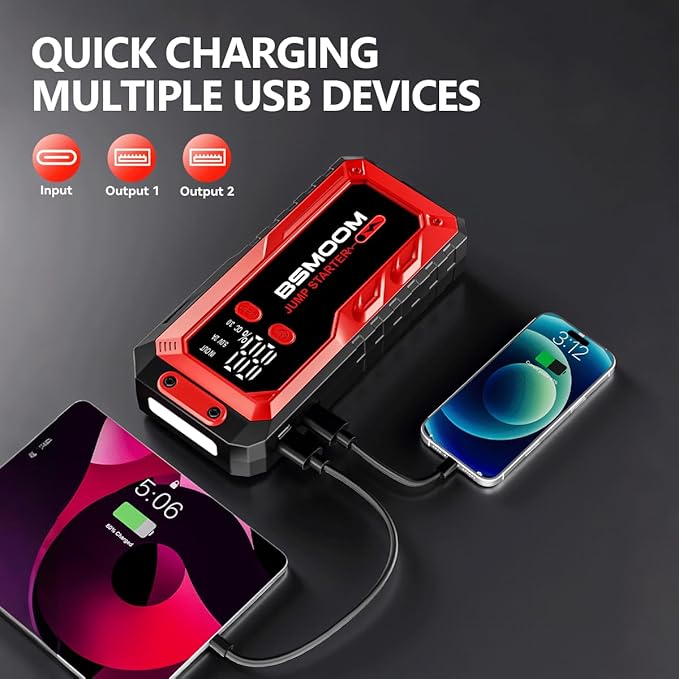Car Battery Jump Starter Portable, 7000A Peak Battery (for 10.0L Gas or Up to 9.0L Diesel),Portable Booster Power Pack,LCD