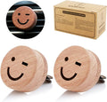 Essential Oil Car Diffuser, 2 PCS Smile Car Aromatherapy Wink Wood Diffuser with Vent Clip