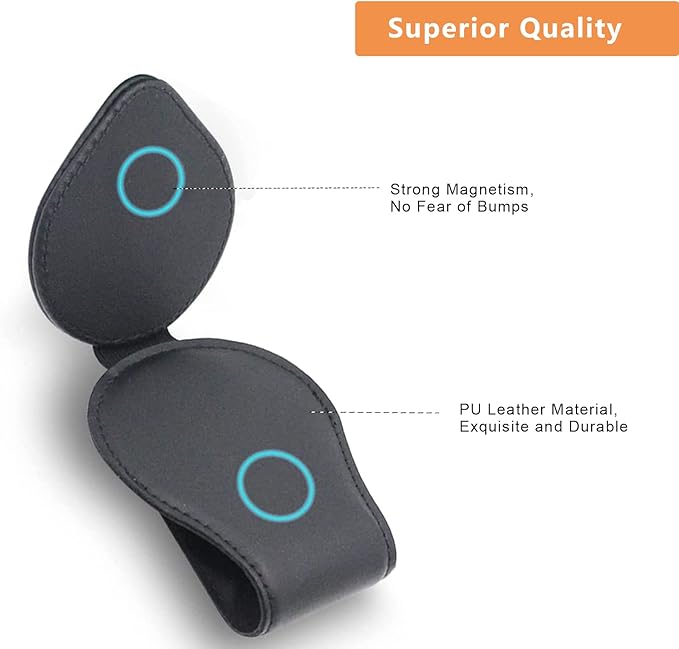 Sunglasses Holder for 4x4 Car Sun Visor Magnetic Leather Glasses Sunglass Clip Eyeglasses Mount Car Accessories for Four Wheel Drive Car Owners