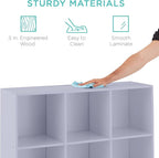 Best Choice Products Kids Bookcase 9-Cube Storage Organizer, 13.5in Shelf Opening, Bookshelf, Toy Storage, Customizable w/ 3 