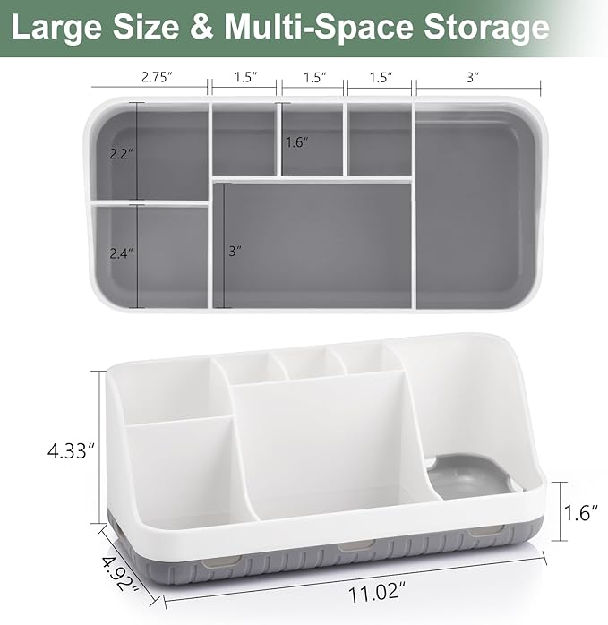 GFWARE Toothbrush Holders for Bathrooms Countertop Organizer - Kids Electric Toothbrush and Toothpaste Holder Detachable 7 Sl