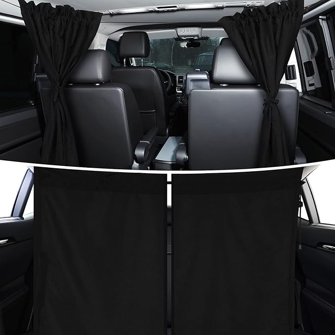 Tallew 5 Pcs Car Window Covers Sun Shades Black Divider Car Curtain Magnetic Privacy Side Sunshade Accessories for Men Adult Auto Camping Sleeping