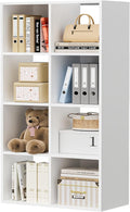 COMHOMA 8 Wood Cube Storage Organizer with Open Back and Removable Back Panels, 11In White Cube Storage Bookshelf, Cubicle Sh