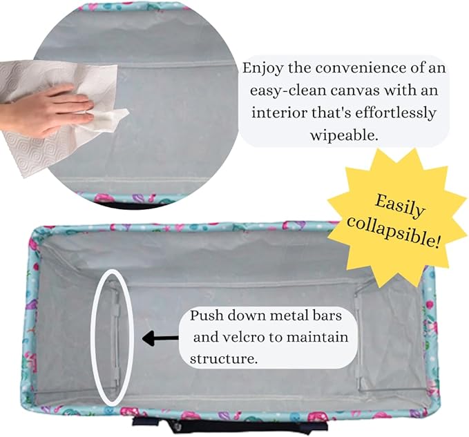 NGIL Extra Large Utility Tote Reusable Grocery Bag Oversized Collapsible for Groceries, Storage, Picnic, Beach (Mermaid-Navy)