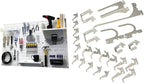 Wall Control 4 ft. Metal Pegboard Organizer - Standard Tool Storage Kit & Deluxe Hook Assortment for Slotted Tool Board - Whi