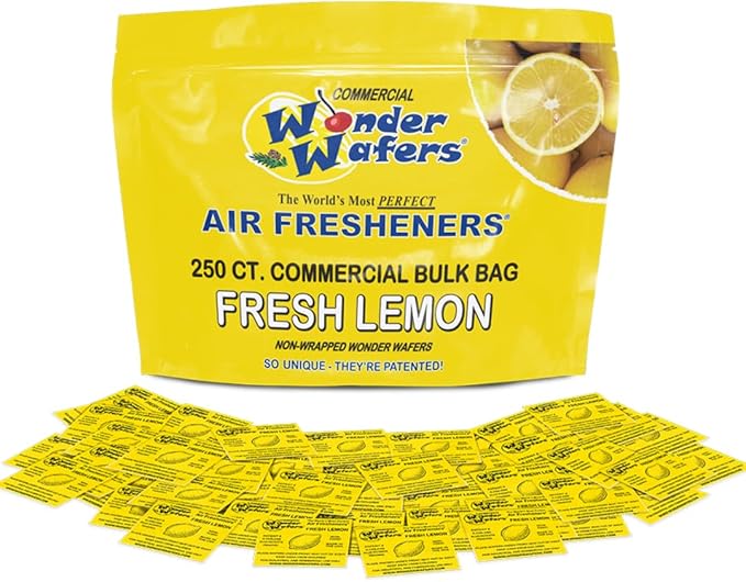 Wonder Wafers 250 Count Unwrapped Automobile Professional Use Air Fresheners Car and Truck Detail (Fresh Lemon)