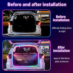 RGB LED Strip for Car Trunk Interior, Waterproof IP67 Multi-Color Car Trunk Lighting with Music Sync, Universal Car LED Strip Lights Decor