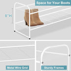 AOODA Long 2 Tier Shoe Rack for Closet Metal Wide Stackable Shoe Storage Organizer for Entryway, Bedroom, Floor, 18-Pairs Low
