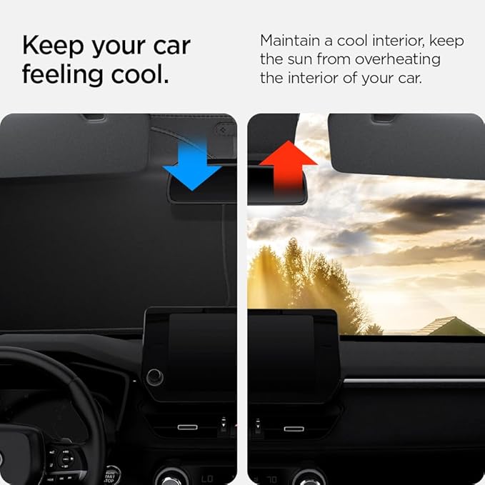 Spigen Triple-Coated CryoShade Front Windshield Sunshade (Reinforced Velcro Strap) for Toyota RAV4 2019-2025 and RAV4 Prime 2021-2025
