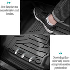 KUST Custom Fit Floor Mats for 2017-2024 Nissan Titan / 2016-2024 Nissan Titan XD Crew Cab (with Rear Under Seat Organizer) All Weather Floor Liners 5D 1st & 2nd Row Carpet Liners Black