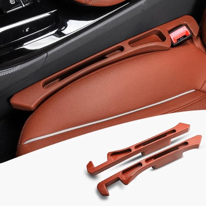 2pcs Car Seat Gap Filler Storage Organizer Multifunctional Prevent Falling Car Seat Gap Blocker Plug for Cars Suvs Truck Rv Car Keep Tidy Tool, Car Essentials Decor Accessories Interior Gift, Orange