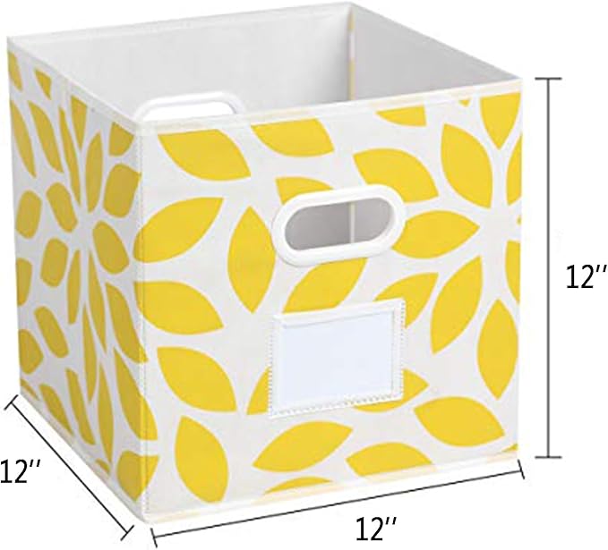 MAX Houser Fabric Storage Bins Cubes Baskets Containers with Dual Plastic Handles for Home Closet Bedroom Drawers Organizers,