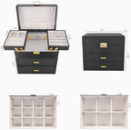 Dajasan Jewelry Organizer Box, Large Jewelry Boxes for Women Girls, Space-Saving 4 Layers Jewelry Storage Case with Drawer, M