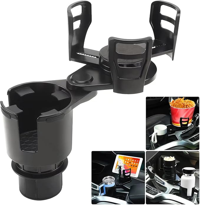 Cup Holder Expander for car 2 in 1 Multifunctional Car Cup Holder Extender Adapter with Adjustable Base Compatible with Hydro