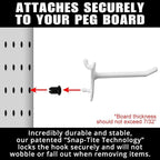 PegPro® 2" Hooks Kit for Standard “Wood Fiber” pegboard – Durable Plastic Pegboard Hooks - for Garage, Kitchen, Craft Room, a