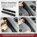 2PCS Car Seat Gap Filler with Retaining Ring Design,Soft Car Gap Fillers Between Seats Avoids Items Falling Out of Gaps,Upgraded Cars Gaps Seat Filler Hard to Shift