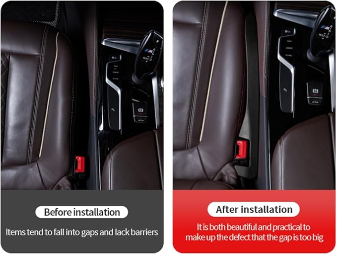 2PCS Car Seat Gap Filler - Car Seat Gap Filler Organizer for Holding Phone,Key,Purse - Universal Car Gap Filler Fits Car Truck SUV Car Interior Accessories (Black/2PCS)…