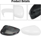 Compatible with Ford Escape SE/SEL Right Passenger Side Mirror Cap Cover 2020 2021 2022 2023 2024, White Side Door Rearview Mirror Cover Replacement Without Turn Signal Light