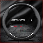 for Steering Wheel Cover Fusion Carbon Fiber Premium Leather Non-Slip, Breathable, Trendy Car Accessories with Car Logo,for Accessories (New-New)