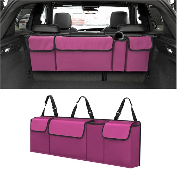 BELOMI Car Trunk Organizer, Auto Waterproof Sturdy Backseat Hanging Large Storage Collapsible Cargo Bag with Anti-Slip