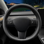 LKWLIKEI Nappa Leather Ultra-Thin Steering Wheel Cover, for Tesla Model 3/Y Steering Wheel Cover, Non-Slip Design and Interio