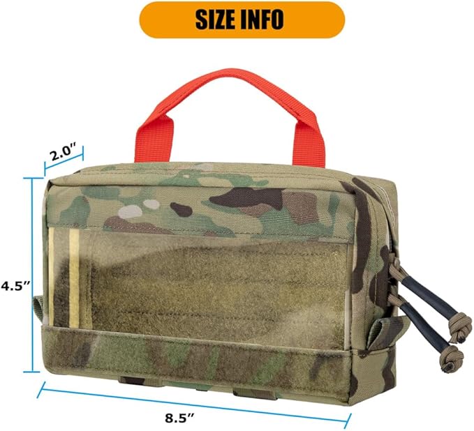KRYDEX Clear Top Insert Bag with Hook Panel Tactical Packing Cube Travel Organizer Bag (Samll-MC)