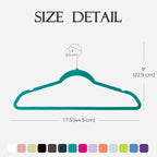 HOUSE DAY Mint Green Velvet Hangers 60 Pack, Non Slip Clothes Felt Hanger Heavy Duty for Coat, Premium Slim Space Saving Suit
