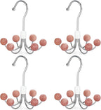 TOPIA HANGER Hoodie Hangers 4-Pack with 6 Cedar Balls, 360°Swivel Purse Hanger, Scarf Hanger, Closet Hooks, Handbag Organizer