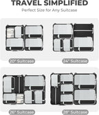 Percover Compression Packing Cubes 10-Piece Set, Packing Cubes Compression for Travel with Toiletry Bag, Laundry Bag & Shoe B