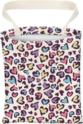 Car Trash Can, Cute Car Trash Bag, Hanging Car Organizer and Storage Bag, Trash Bin for Car Accessories, Vehicle, Travelling, Camping Colorful Heart Leopard