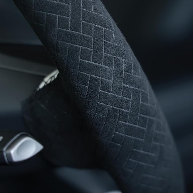 MEWANT Hand Stitched Steering Wheel Cover for Tesla Model 3 2017-2023 / Model Y 2020-2023 for Tesla Model 3/Y Accessories(3D Style)