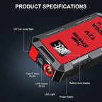 6000A Car Jump Starter, 12V Jump Starter Battery Pack (All Gas,up to 10.0L Diesel Engine) Jumper Cables Portable Lithium