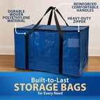ClearSpace Heavy Duty Moving Bags or Storage Bag – Large Moving Boxes with Backpack Straps, Zippers & Handles – Perfect for M