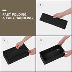 DIMJ Drawer Organizers - Set of 8 Foldable Closet Dividers for Baby Clothes, Socks, Belt, Tie (Black)