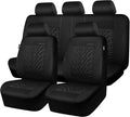 CAR PASS Car Seat Covers Full Sets, Front & Split Rear Bench for Car, 3D Tyre Embossed Automotive Interior Covers, Airbag Com