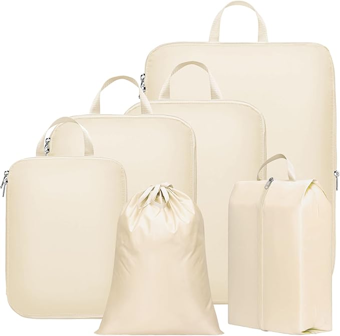 Cambond Compression Packing Cubes for Travel - Lightweight Expandable Travel Bags Luggage Organizers Travel Essentials Compre
