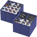 SpaceAid Shoe Organizer for Closet, 2 Pack Foldable Shoe Storage Containers Baskets Boxes Bins w/Adjustable Dividers, Fits 16