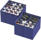 SpaceAid Shoe Organizer for Closet, 2 Pack Foldable Shoe Storage Containers Baskets Boxes Bins w/Adjustable Dividers, Fits 16