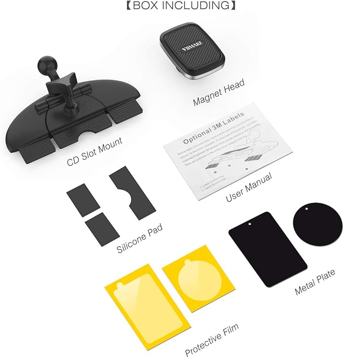 Car Phone Mount,Magnetic Cd Slot Car Mount Phone Holder 6 Magnet for iPhone 11 Pro Xs MAX XR XS X 8 7 Plus, Galaxy S10 S10+ S10e S9 Note 9 (Black)