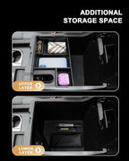 Center Console Organizer For 2007-2021 Toyota Tundra/2008-2020 Sequoia - Half Size Console Armrest Organizer Tray For Tundra 2007-2021/Sequoia 2008-2020 Accessories - Full Console w/Bucket Seats ONLY