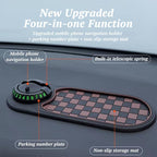 Multifunction Car Anti-Slip Mat, Universal Car Anti Slip Mat Phone Holder, Dashboard Accessories, 360° Rotating, with Tempora