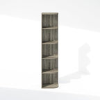 Furinno Reed Corner Shelf, 5-Tier Corner Bookshelf, Book Shelf, Corner Shelves, Storage Rack, for Organization and Storage, H