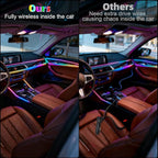 Acrylic Interior Car Ambient Lighting Kits, LED Strip Lights with Wireless APP, Neon Fiber Optic Lights Function LED Strip for Car with Music Modes (10 in 1)