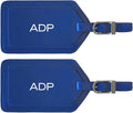 Personalized Monogrammed Leather Luggage Tags - 2 Pack