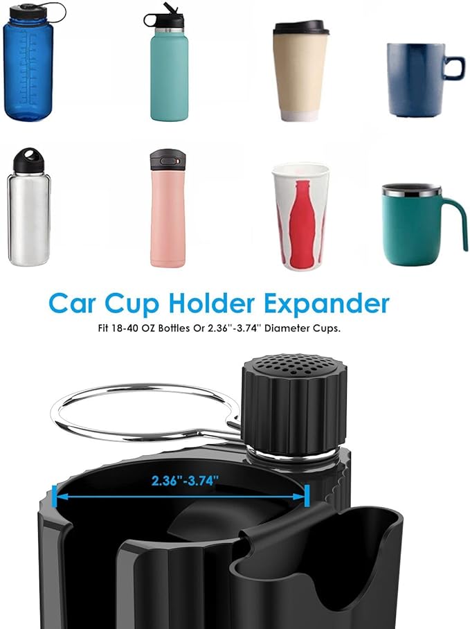 Car Cup Holder Expander Adapter for Large Water Cups,2 Drink Bottles,Cup Coffee Bottles,NATGIC 4-in-1 Cup Holders Expander fo