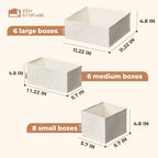 Cotton Linen Drawer Organizers for Baby Clothes, 20Pack Multi-Size Nursery Dresser Dividers for Clothes, Premium Foldable Sto
