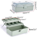 BTSKY 3-Layer Plastic Dividing Storage Box Craft Organizer and Storage with Adjustable Spacers Portable Handled Art Supply Or