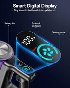 Cordless Vacuum Cleaner, 8-in-1 Cordless Stick Vacuum Cleaner with 3 Suction Modes, Up to 45mins Runtime, Rechargeable, Self-